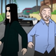 Illustration for article titled Cartoon Ozzy Osbourne and Post Malone escape the cops in "It's A Raid" music video